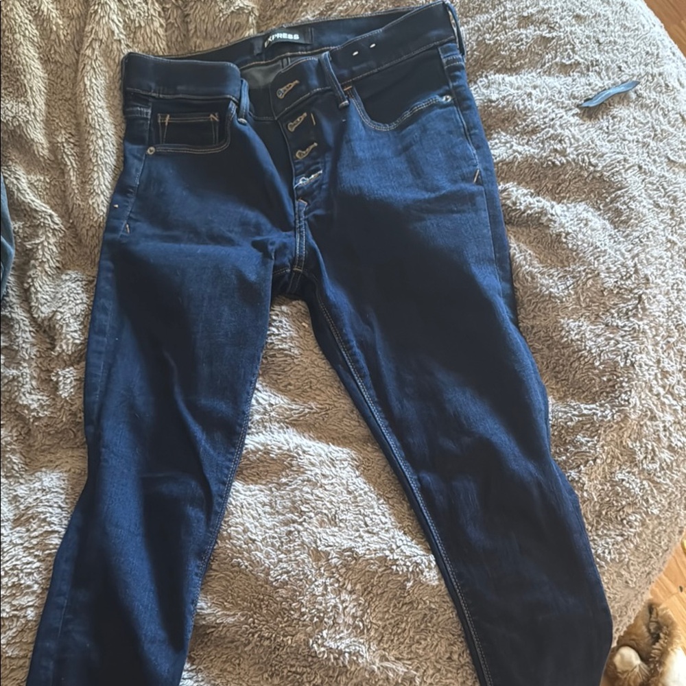 Express Dark Blue Skinny Jeans